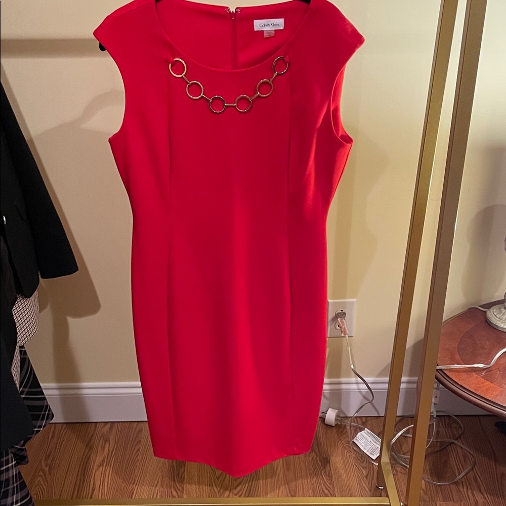 Calvin Klein Vibrant Red Mini Dress